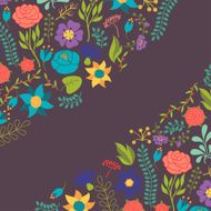 Romantic background of various flowers in retro style N4