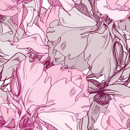 seamless vector pattern from abstract flowers wild rose