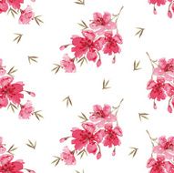 Watercolor flowers seamless pattern N16