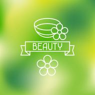 Spa beauty label on blurred background N2