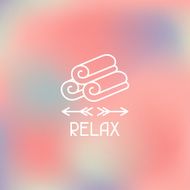 Spa relax label on blurred background