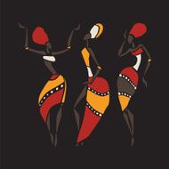 African dancers silhouette set N13