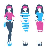 Logo for boutique clothing store online shop with standing wom