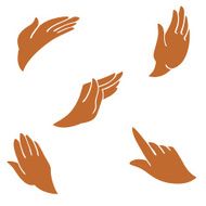Hands are in different gestures