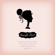 Decorative cameo background with stylised silhouette of young girl