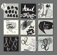 Set of cards for design hand painted