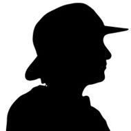 Vector silhouette of a woman N1044