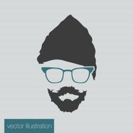 Icon man in a headdress hat mustache vector