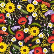 Floral seamless vector background flowers N4