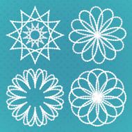 Four vintage round ornaments set