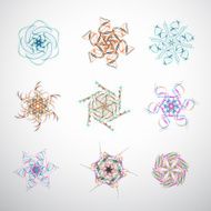set of abstract color digital floral pattern for design