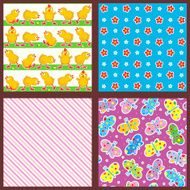 Spring and summer seamless patterns or backgrounds N2