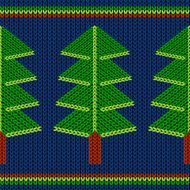 Knitting pattern with conifer trees