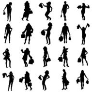 Vector silhouette of a woman N1045