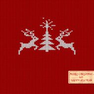 Christmas and New Year knitted pattern card