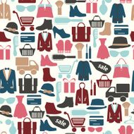 seamless pattern with shopping icons-illustration