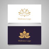 Vector lotus labels for Wellness industry N3