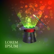 Magician Top hat with fireworks vector N15