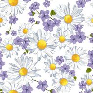 Seamless pattern with camomile flower