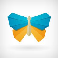 origami butterfly vector icon