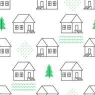 Seamless pattern with country houses N8