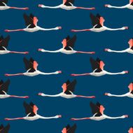 Seamless pattern with flamingo 3