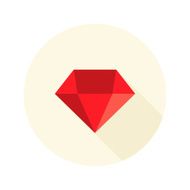 Christmas Red Diamond Flat Icon over White