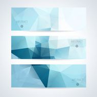 Abstract mosaic blue banners set N12