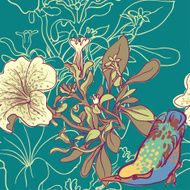 Seamless floral background with petunia N7