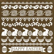Set of Lace Paper with flowers and easter eggs