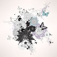 Vector abstract flowers graphic