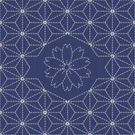 Traditional Japanese Embroidery Ornament with sakura flower Sashiko seamless pattern