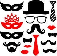 mustaches and lips for party props