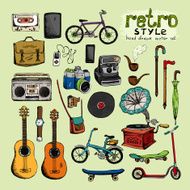 hipster retro style objects