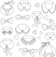 Set of doodle collars necklaces bows and hearts