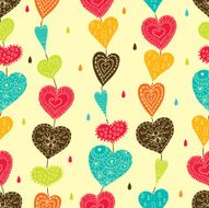 The colored heart Seamless pattern