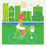 summer walk by bicycle