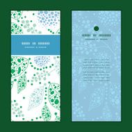 Vector abstract blue and green leaves vertical frame pattern invitation N3
