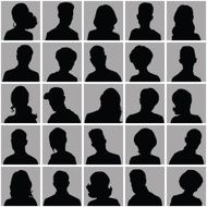 Avatars of silhouettes with different hairstyles