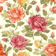 Retro flower seamless pattern - roses N2