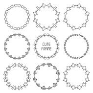 Hand drawn frames with hipster elements N2