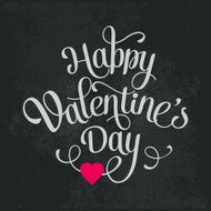 Happy Valentine&#039;s Day Vintage Card With Lettering N4