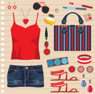 Fashion set with jeans shorts