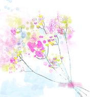 Floral watercolor abstract background for the card