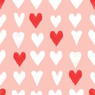 seamless scribble heart pattern N2