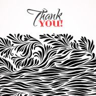 Thank you typographic card with ink floral ornament N2