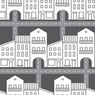 Seamless pattern with houses and streets N4