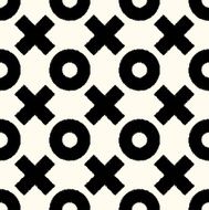 seamless cross and circle scribble pattern