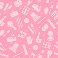 Cosmetics and toiletry icons seamless pattern N3