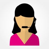 employee call center girl with headphones